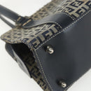 FENDI Zucchino Canvas Hand Bag Navy Silver Auth ka500-16
