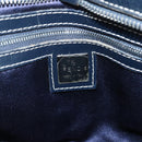 FENDI Zucchino Canvas Hand Bag Navy Silver Auth ka500-18