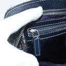 FENDI Zucchino Canvas Hand Bag Navy Silver Auth ka500-19