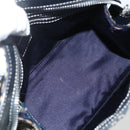 FENDI Zucchino Canvas Hand Bag Navy Silver Auth ka500-11