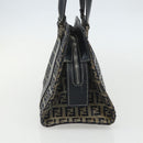 FENDI Zucchino Canvas Hand Bag Navy Silver Auth ka500-4