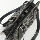 FENDI Zucchino Canvas Hand Bag Navy Silver Auth ka500-6