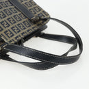 FENDI Zucchino Canvas Hand Bag Navy Silver Auth ka500-7