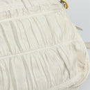 PRADA Shoulder Bag Leather White Gold Auth ka5003A-10