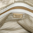 PRADA Shoulder Bag Leather White Gold Auth ka5003A-21