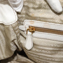PRADA Shoulder Bag Leather White Gold Auth ka5003A-24