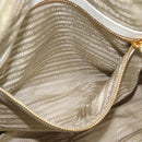 PRADA Shoulder Bag Leather White Gold Auth ka5003A-25