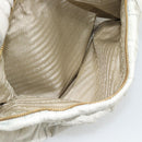 PRADA Shoulder Bag Leather White Gold Auth ka5003A-26