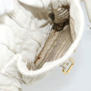PRADA Shoulder Bag Leather White Gold Auth ka5003A-28