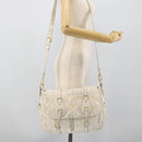 PRADA Shoulder Bag Leather White Gold Auth ka5003A-29