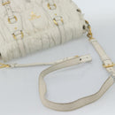 PRADA Shoulder Bag Leather White Gold Auth ka5003A-7