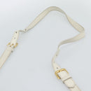 PRADA Shoulder Bag Leather White Gold Auth ka5003A-14