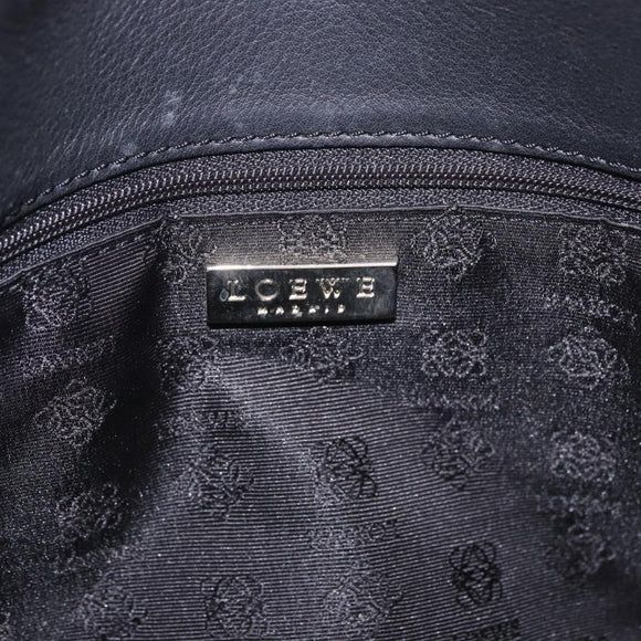 LOEWE Anagram Hand Bag Suede Black Silver Auth ka5004