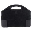 LOEWE Anagram Hand Bag Suede Black Silver Auth ka5004-2