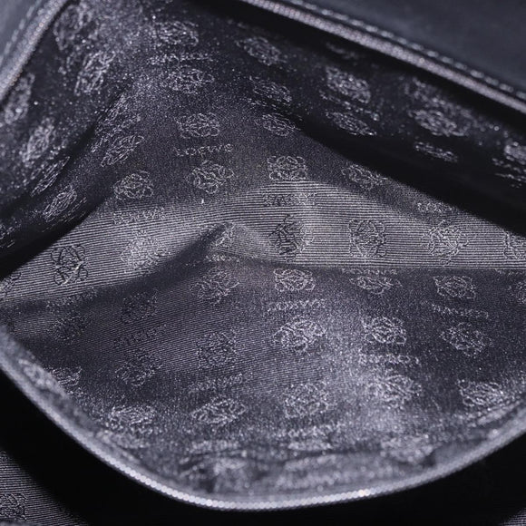 LOEWE Anagram Hand Bag Suede Black Silver Auth ka5004