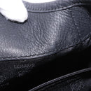 LOEWE Anagram Hand Bag Suede Black Silver Auth ka5004-22