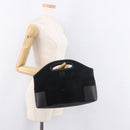 LOEWE Anagram Hand Bag Suede Black Silver Auth ka5004-23