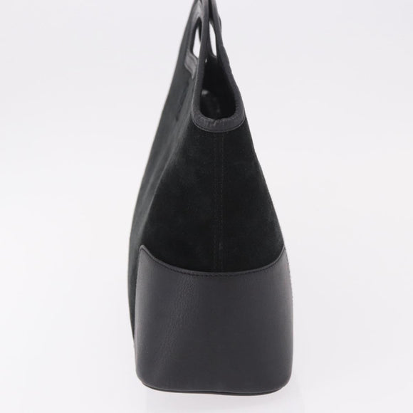 LOEWE Anagram Hand Bag Suede Black Silver Auth ka5004