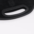 LOEWE Anagram Hand Bag Suede Black Silver Auth ka5004-8