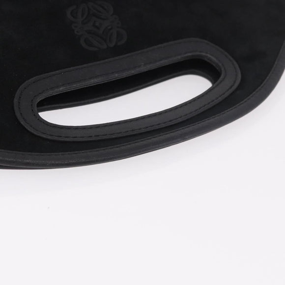 LOEWE Anagram Hand Bag Suede Black Silver Auth ka5004