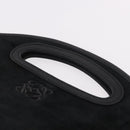 LOEWE Anagram Hand Bag Suede Black Silver Auth ka5004-9