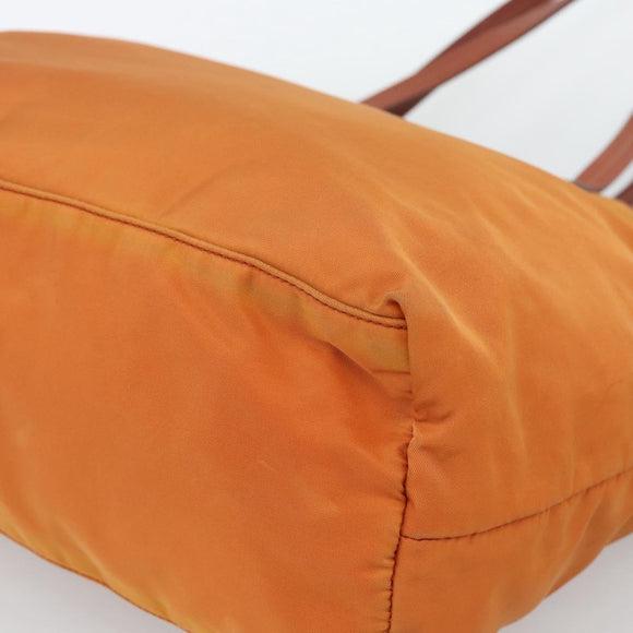 PRADA Tote Bag Nylon Orange Gold Auth ka5005