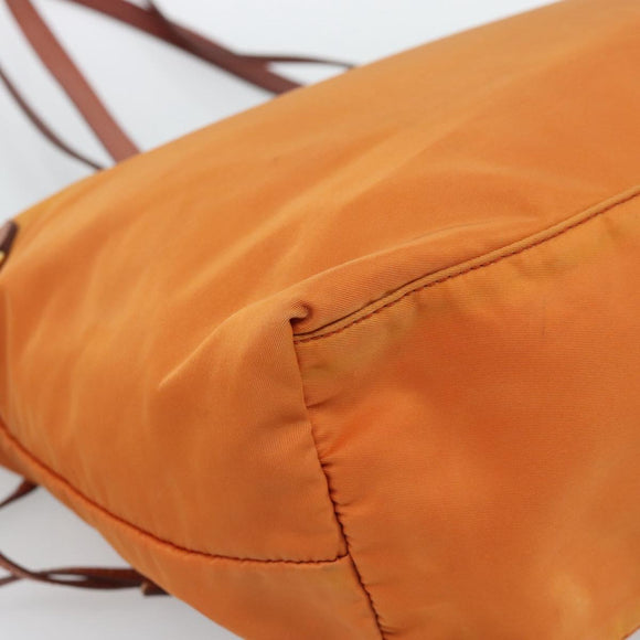 PRADA Tote Bag Nylon Orange Gold Auth ka5005