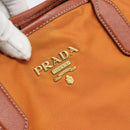 PRADA Tote Bag Nylon Orange Gold Auth ka5005-14