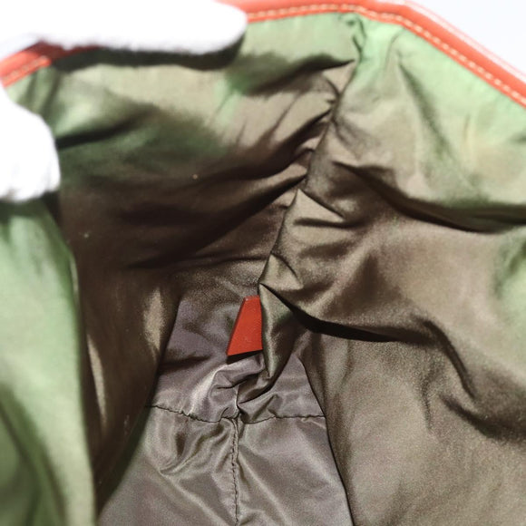 PRADA Tote Bag Nylon Orange Gold Auth ka5005