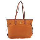 PRADA Tote Bag Nylon Orange Gold Auth ka5005-2