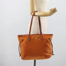 PRADA Tote Bag Nylon Orange Gold Auth ka5005-22