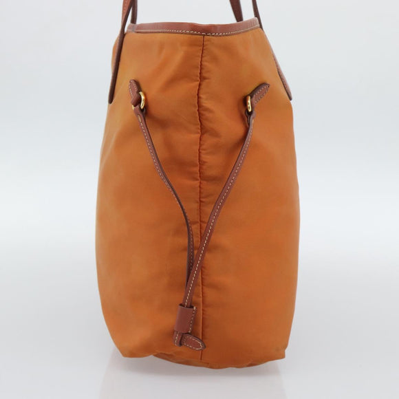 PRADA Tote Bag Nylon Orange Gold Auth ka5005