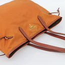 PRADA Tote Bag Nylon Orange Gold Auth ka5005-6
