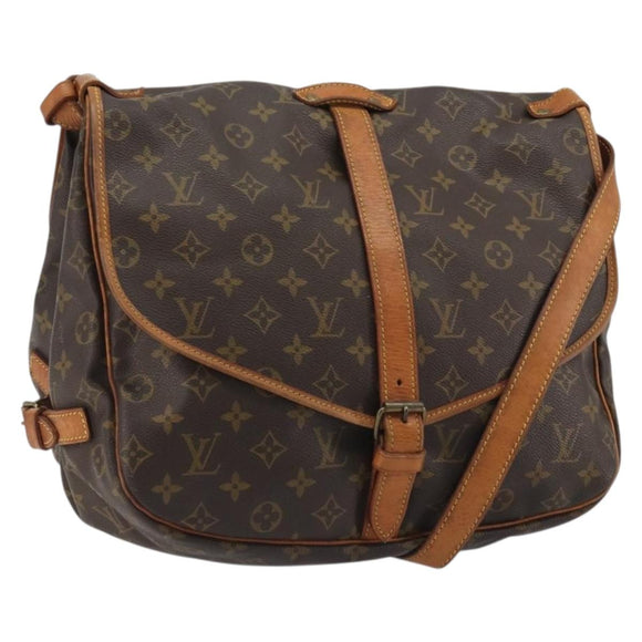 LOUIS VUITTON Monogram Saumur 35 Shoulder Bag M42254 LV Auth ka5008