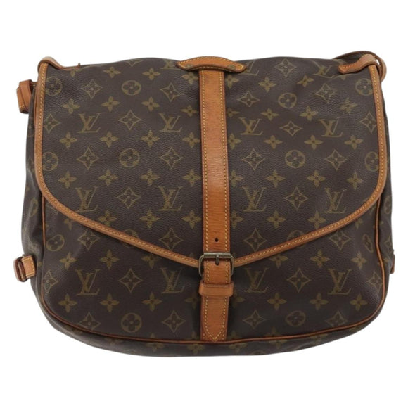 LOUIS VUITTON Monogram Saumur 35 Shoulder Bag M42254 LV Auth ka5008