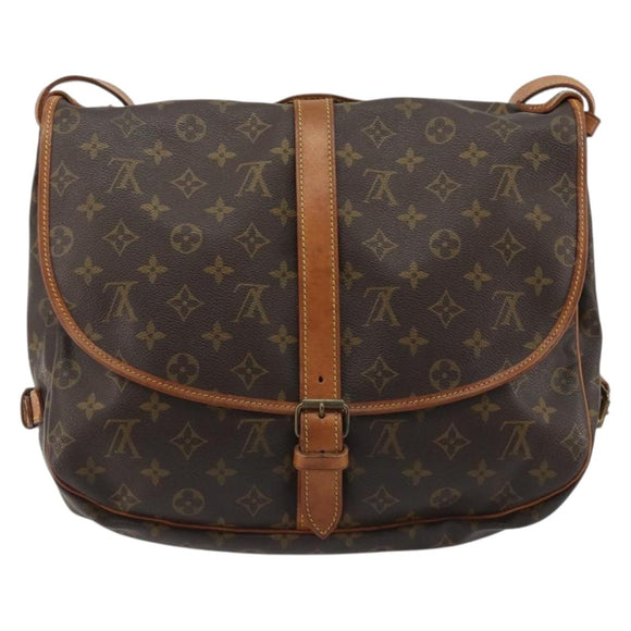 LOUIS VUITTON Monogram Saumur 35 Shoulder Bag M42254 LV Auth ka5008