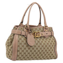 GUCCI GG Canvas Hand Bag Beige Gold 247183 Auth ka5009A-1