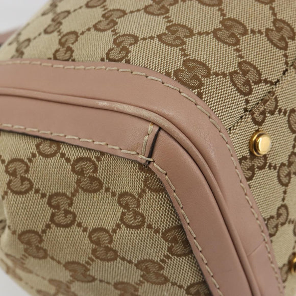 GUCCI GG Canvas Hand Bag Beige Gold 247183 Auth ka5009A