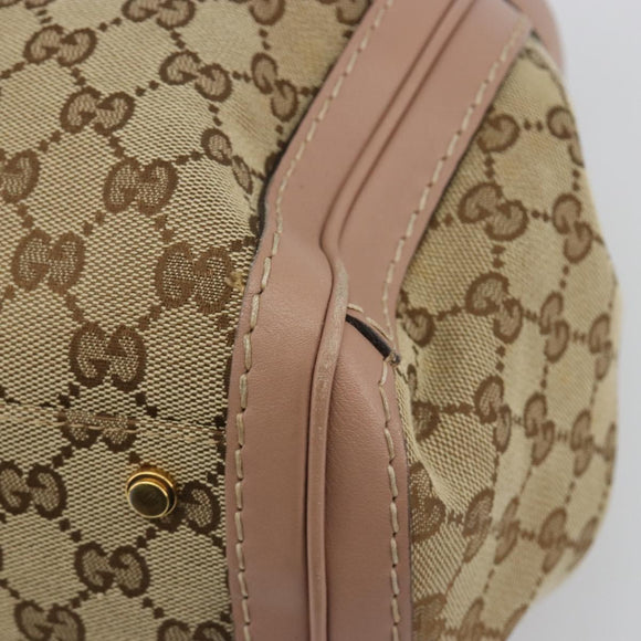 GUCCI GG Canvas Hand Bag Beige Gold 247183 Auth ka5009A