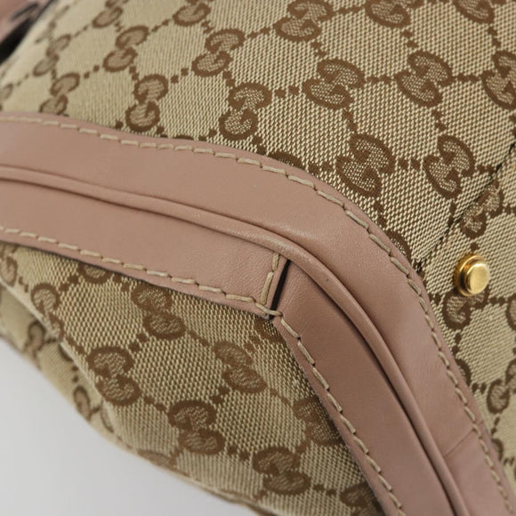 GUCCI GG Canvas Hand Bag Beige Gold 247183 Auth ka5009A