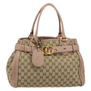 GUCCI GG Canvas Hand Bag Beige Gold 247183 Auth ka5009A-2
