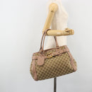 GUCCI GG Canvas Hand Bag Beige Gold 247183 Auth ka5009A-22