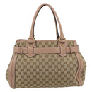 GUCCI GG Canvas Hand Bag Beige Gold 247183 Auth ka5009A-3
