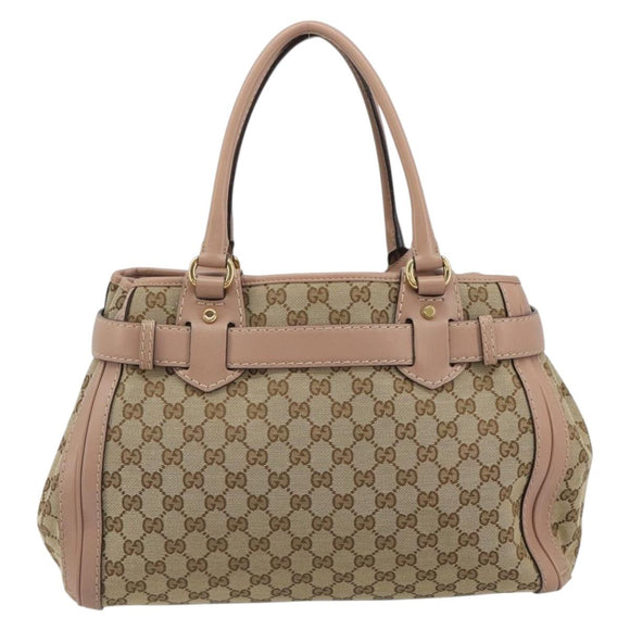 GUCCI GG Canvas Hand Bag Beige Gold 247183 Auth ka5009A