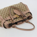 GUCCI GG Canvas Hand Bag Beige Gold 247183 Auth ka5009A-6