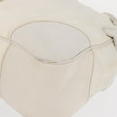 PRADA Shoulder Bag Nylon Leather White Silver Auth ka501-14