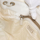 PRADA Shoulder Bag Nylon Leather White Silver Auth ka501-22