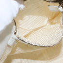 PRADA Shoulder Bag Nylon Leather White Silver Auth ka501-23