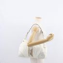 PRADA Shoulder Bag Nylon Leather White Silver Auth ka501-24