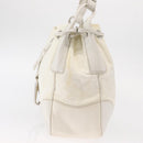 PRADA Shoulder Bag Nylon Leather White Silver Auth ka501-3